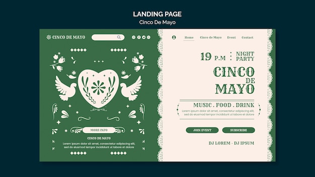 Pagina di destinazione della celebrazione del Cinco de Mayo