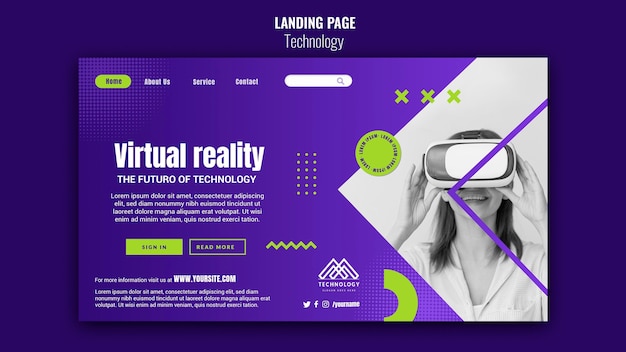 Pagina di destinazione della realtà virtuale