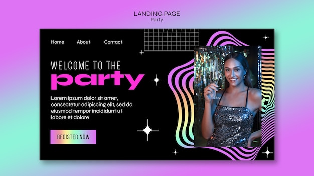Pagina di destinazione di Gradient fun party