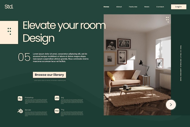 Pagina di destinazione di Interior Design Agency