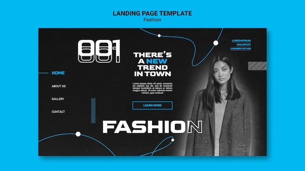 Pagina di destinazione monocromatica per le tendenze della moda con la donna