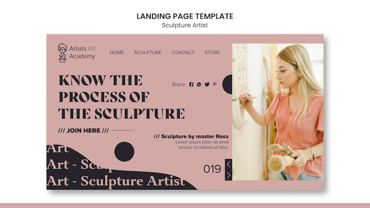 PSD pagina di destinazione per laboratorio di scultura