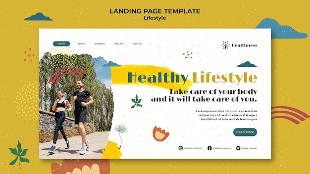 Pagina di destinazione per uno stile di vita sano