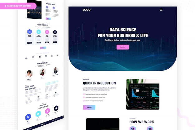 Página do site de ciência de dados para sua empresa e vida
