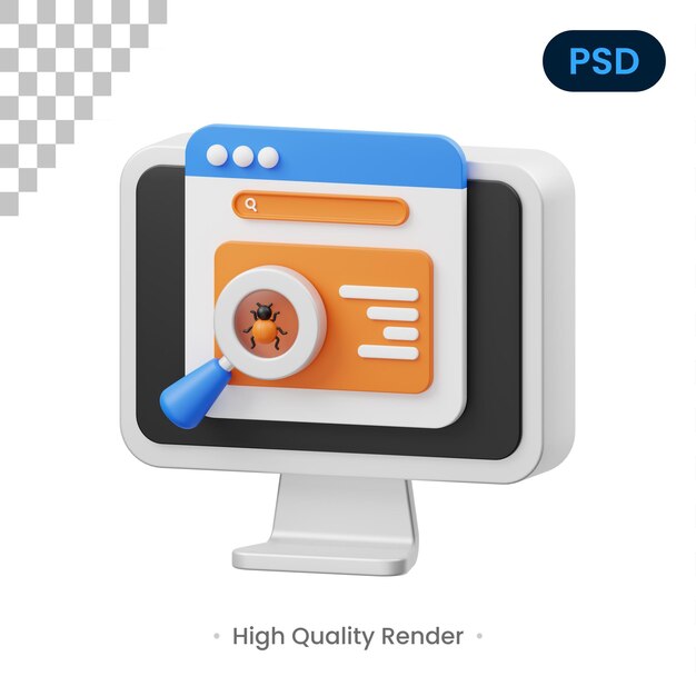 Página de error del sitio web Icono 3D Premium PSD