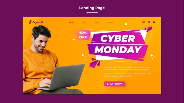 PSD página de inicio de cyber monday