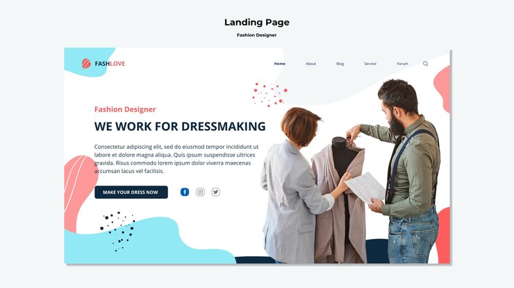 PSD página de inicio del diseñador de moda