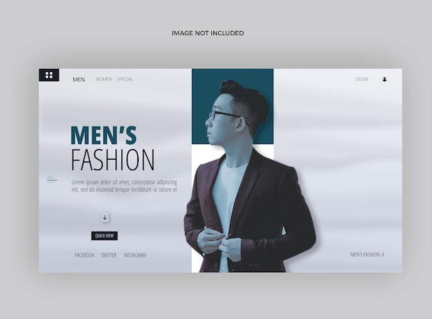 PSD página de inicio de interfaz de usuario web de moda