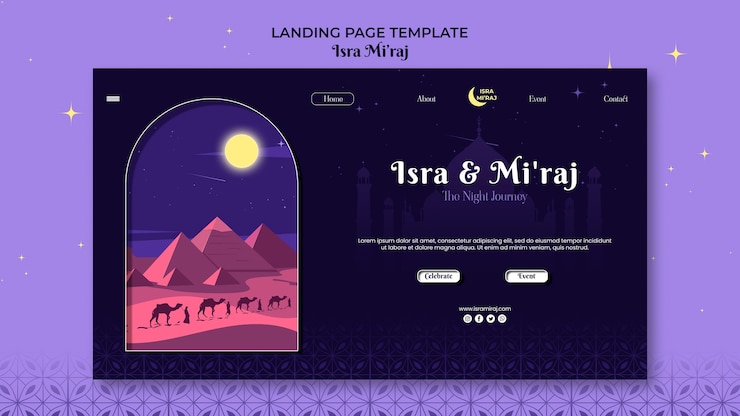 PSD página de inicio de isra miraj