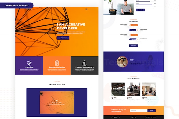 PSD página web creativa del desarrollador