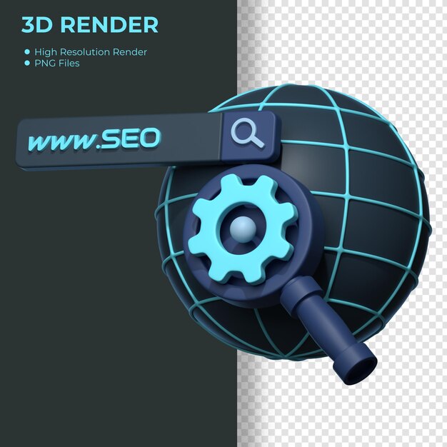 PSD una página web con un logotipo de renderizado en 3d.