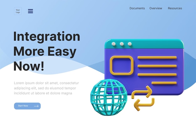 PSD una página web sobre integración para empresa.