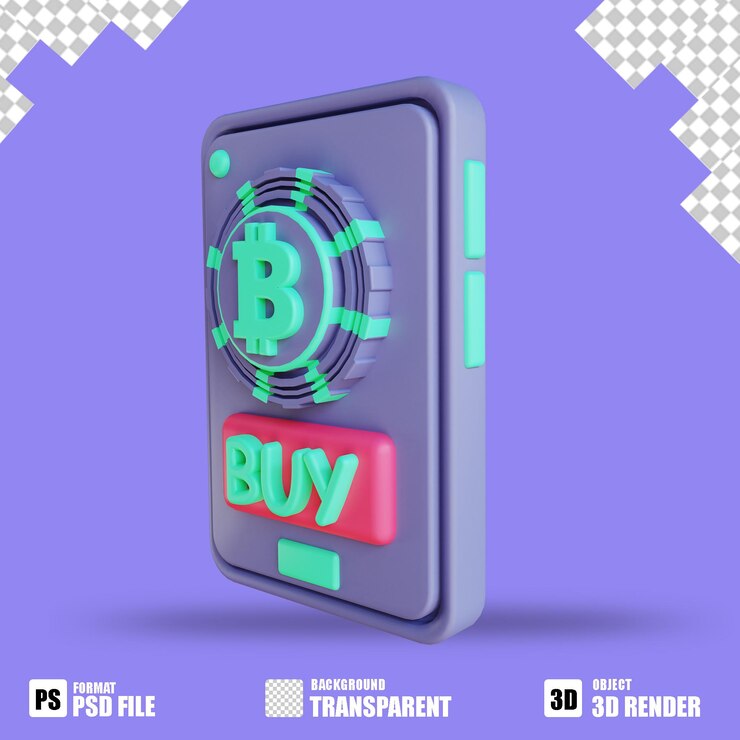 PSD pago de bitcoin de ilustración 3d adecuado para criptomonedas