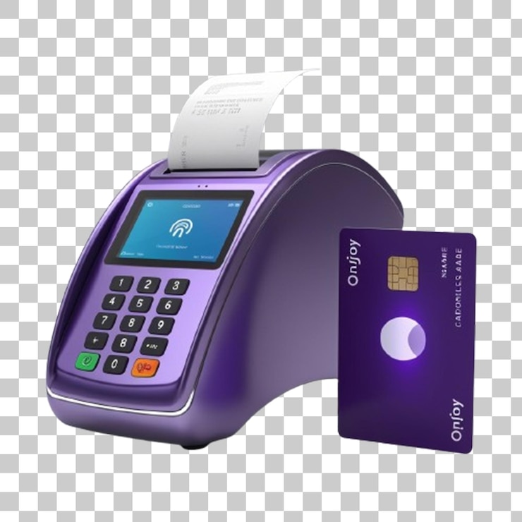 PSD pago sin contacto con tarjeta de crédito y teléfono móvil banca pantalla vacía a través de la terminal 3d