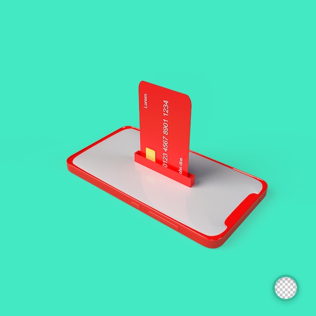 Pago online con smartphone o concepto de pago móvil. ilustración de render 3d