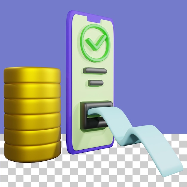 pago verificado ilustración 3d