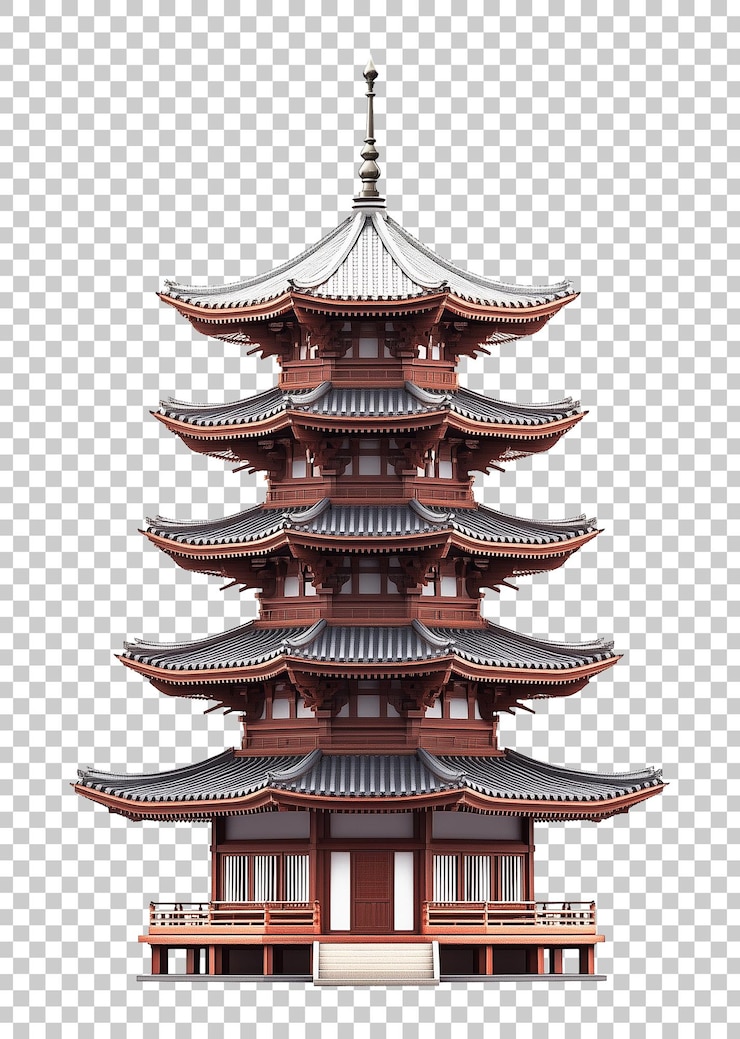 PSD pagoda isolated on transparent background png