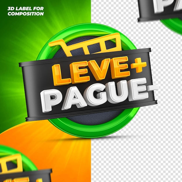 PSD pague menos leve mais para renderização 3d da campanha brasileira