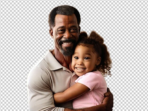 PSD pai afro-americano segurando e abraçando seu filho bonito