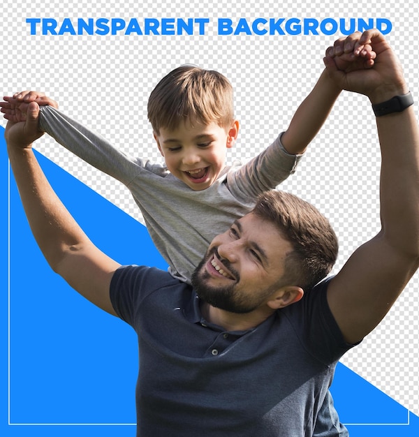 Pai e filho a brincar no Dia do Pai.