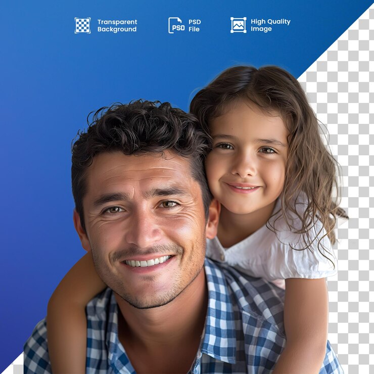 PSD pai e hija sorridentes dia dos pais png
