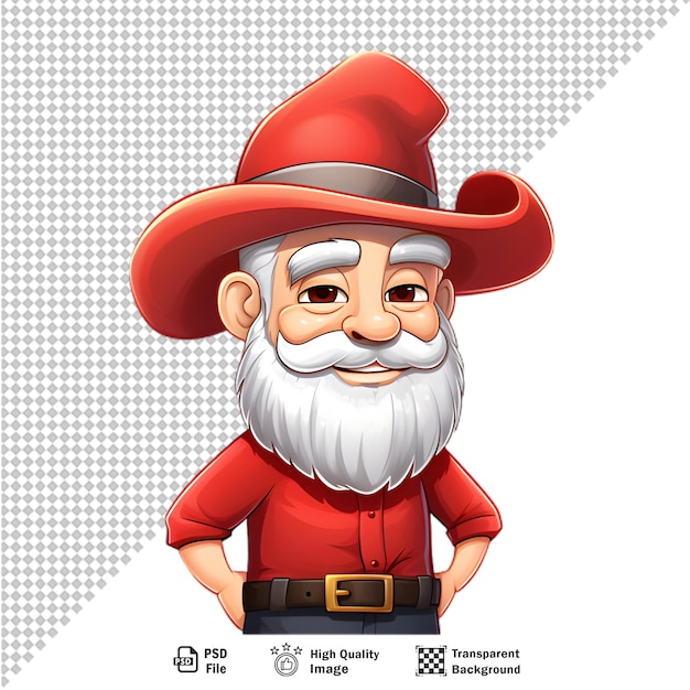 PSD pai natal cowboy isolado em fundo transparente