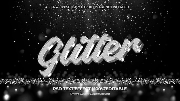 PSD paillettes effet texte