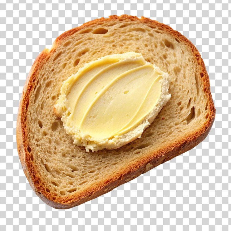 Pain sur beurre isolé sur fond transparent