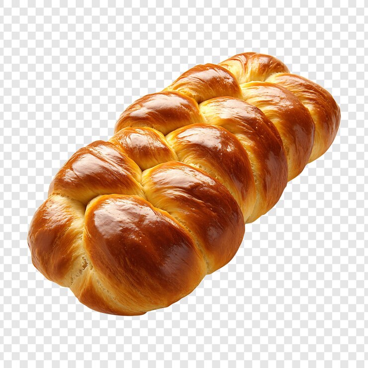 PSD pain de challah fraîchement cuit et tressé