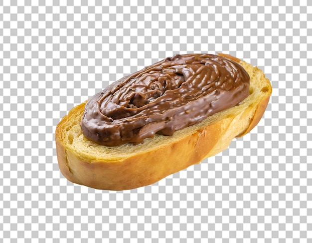 PSD pain avec crème au chocolat avec noisette isolée sur fond transparent