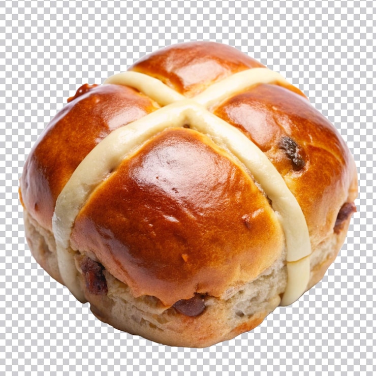 PSD un pain avec une croix sur un fond transparent