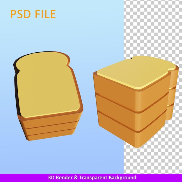 PSD pain d'illustration de rendu 3d