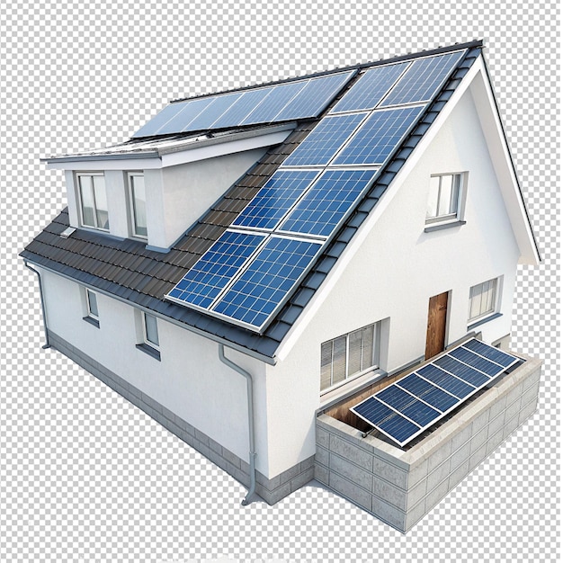 Painéis solares no telhado de uma casa