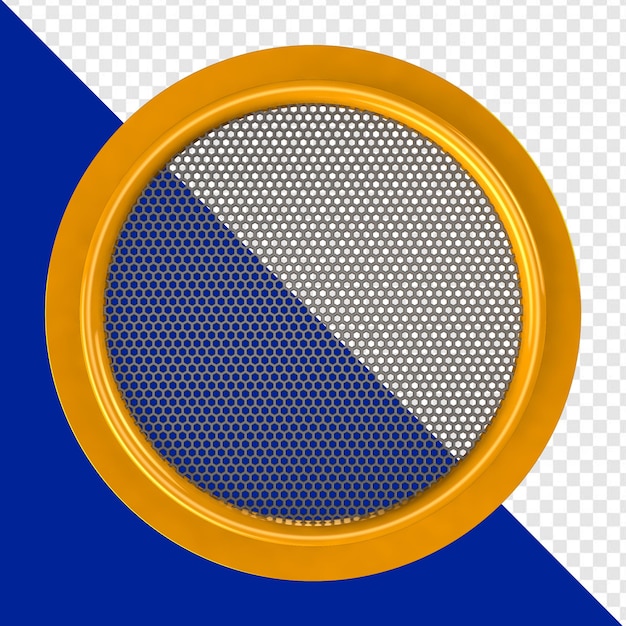 Painel circular metálico com grade
