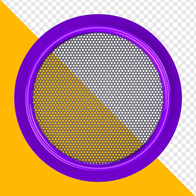 Painel circular metálico com grade