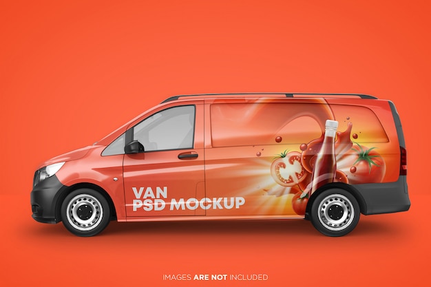 Painel real van psd mockup side view