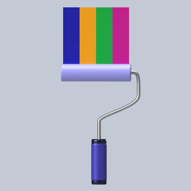 PSD paint roller 3d icon