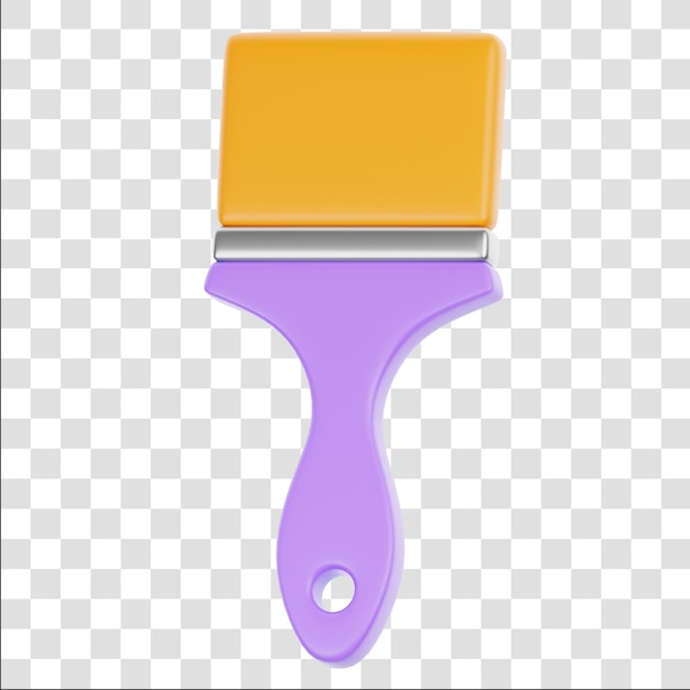 Paintbrush 3D Rendering Icon Isolated Transparent Background