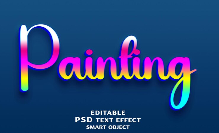 PSD painting 3d text effect design