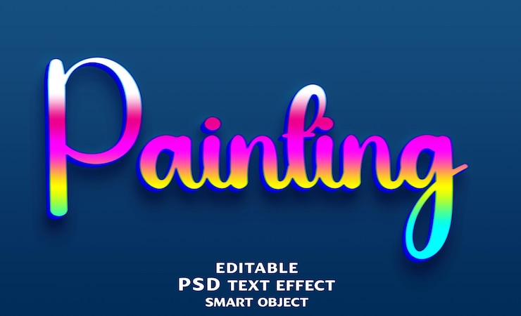 PSD painting 3d text effect design