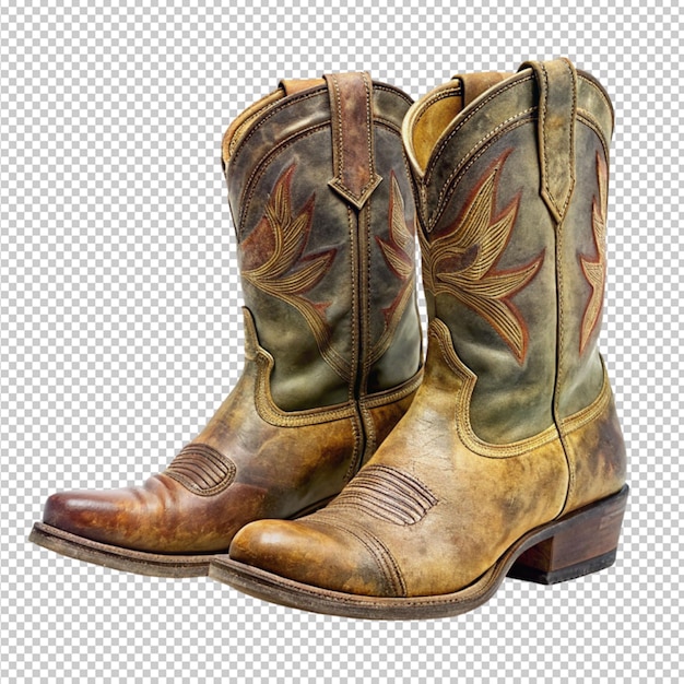 Une Paire De Bottes De Cow-boy Sur Un Fond Transparent