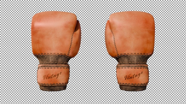 une paire de gants de boxe en cuir avec un tatouage sur le côté
