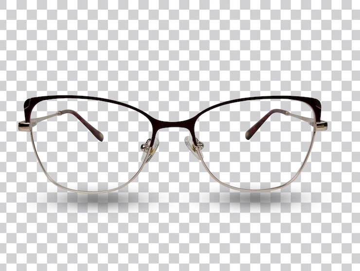 PSD une paire de lunettes avec un cadre noir et un fond blanc