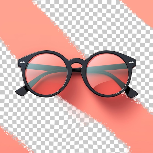 PSD une paire de lunettes avec une paire de verres noirs sur un fond rose