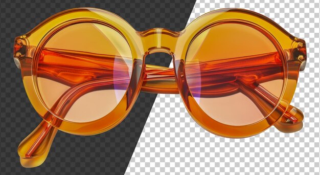 PSD une paire de lunettes de soleil avec des cadres orange stock png