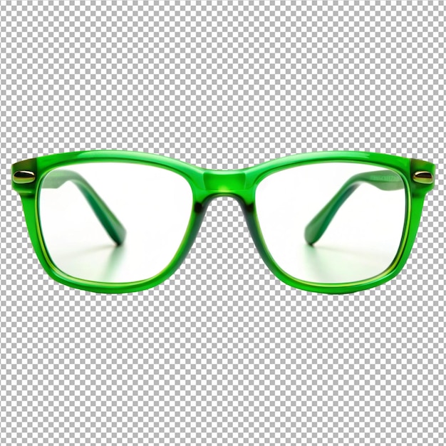une paire de lunettes vertes avec un capuchon de lentille dessus
