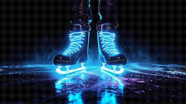 PSD une paire de patins à roulettes avec des lumières au néon