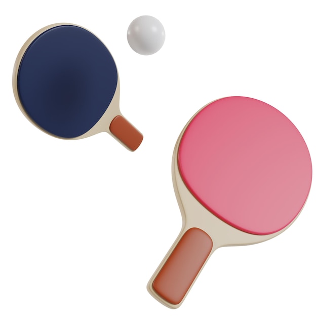Une paire de pattes et de balles de tennis de table isolées sur un fond blanc avec un chemin de coupure