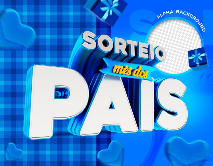 PSD pais banner mês sorteio no brasil renderização 3d para composição