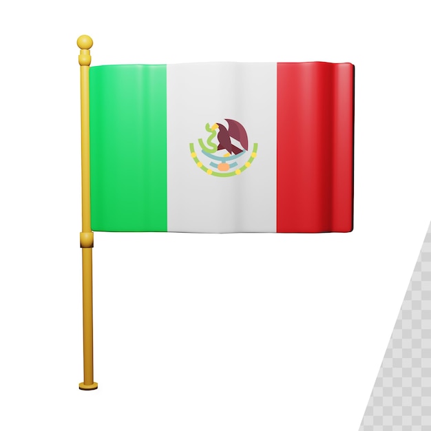 PSD país de bandeira 3d méxico